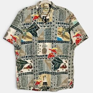 Reyn Spooner Mele Kalikimaka 1998 Pullover Aloha Shirt Size L Christmas Hawaii